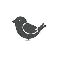A Solid Icon of a Sparrow vector