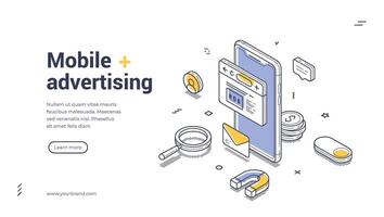 Enhance your strategy with this mobile advertising web banner template design vector