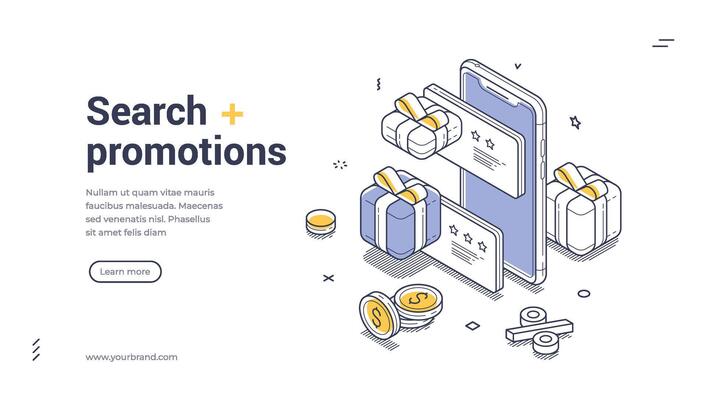 Effective web banner template for promoting search offers and discounts