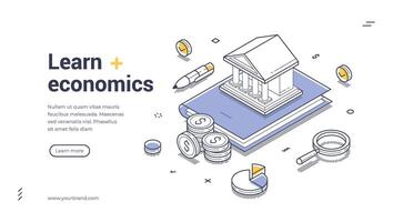 Explore the principles of economics with this comprehensive online learning banner template vector