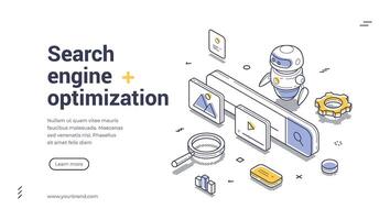 Explore effective strategies for search engine optimization with this modern web banner template vector