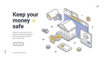 Ensure financial security with a reliable web banner for your services vector
