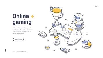 Explore online gaming with isometric design elements and engaging graphics for modern gamers vector