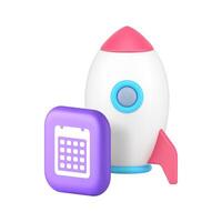 Startup planning efficient management and productivity 3d icon realistic illustration vector