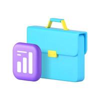 Business productivity analyzing statistical planning 3d icon realistic illustration vector