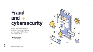 Promoting awareness of fraud prevention and cybersecurity measures with modern web design vector