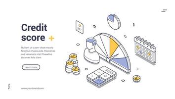 Web banner template illustrates essential aspects of credit scoring vector