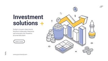 Explore effective investment solutions with a modern web banner design vector