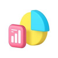 Statistic analyzing diagram data infographic research report 3d icon realistic illustration vector