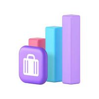 Business financial growth analyzing data monitoring statistic report 3d icon realistic vector