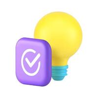 Success innovation idea management strategy optimization 3d icon realistic illustration vector