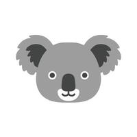 Solid Representation of a Koala Face, Symbolizing Relaxation and Calmness vector