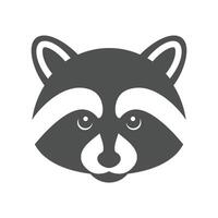 A Solid Depiction of a Raccoon Face, Representing Curiosity vector