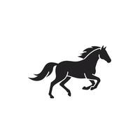 A black horse running on a white background vector