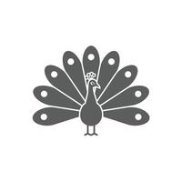 A Solid illustration of a peacock vector