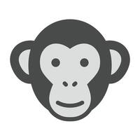 A solid monkey head icon on a white background vector