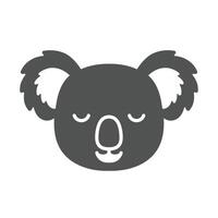 A Solid Representation of a Koala Face Symbolizing Relaxation and Calmness vector