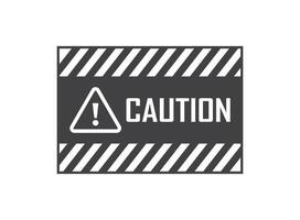 Caution sign on white background with black lines vector