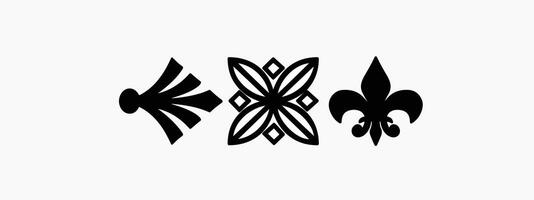 Three different designs of a fleur de lis vector