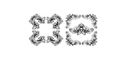 A set of four ornate designs on a white background vector