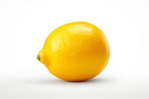 A lemon is shown on a white background photo