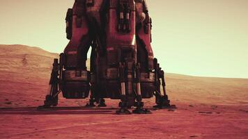 Martian base landing site showcasing advanced technology on the red planet video