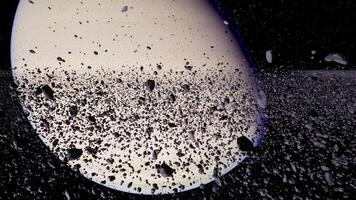 Majestic view of Saturn surrounded by ice and rock particles in space video