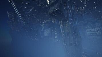 Futuristic cityscape in the sky with advanced architecture and technology video