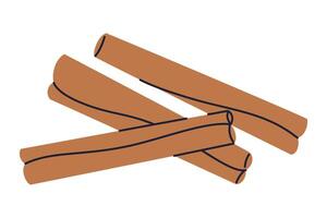 illustration of cinnamon sticks in minimalist style. Cozy aromatic spice, simple and elegant design, perfect for culinary themes, spice related products, packaging, recipes, and food blogs vector