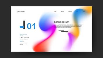 landing page with gradient fluid vector