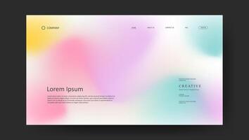 landing page with colorful pastel fluid gradient vector