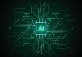 Artificial intelligence chipset on circuit board vector