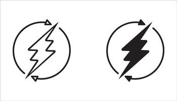 lightning in a circle. linear icon set. Line with editable stroke vector