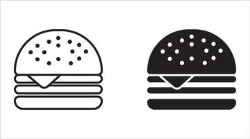 Burger icon set. cheese burger Symbol. hamburger sign. for mobile concept and web design. illustration on white background vector