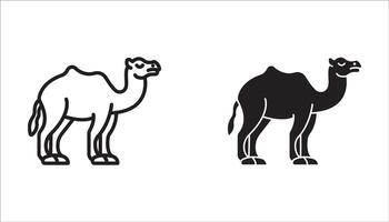 camel icons set isolated on white background. camel icon thin line outline linear camel symbol for logo, web, app, UI. camel icon simple sign. vector