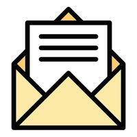 Letter icon in flat line style representing communication correspondence and messaging ideal for mail postal services and written documents concepts. vector