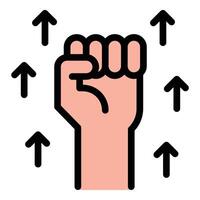 Willpower icon in flat line style representing determination resilience and inner strength ideal for motivation self-discipline and personal growth concepts. vector