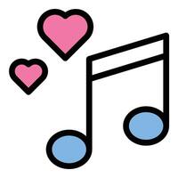 Love song icon in flat line style representing romance music and heartfelt melodies ideal for entertainment emotions and relationship concepts. vector