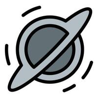 Black hole icon in flat line style representing gravitational pull space phenomena and cosmic mystery ideal for astronomy physics and science concepts. vector