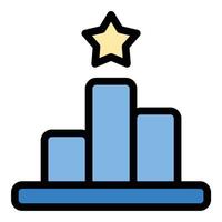Rank icon in flat line style representing hierarchy status and achievement ideal for leadership competition and performance evaluation concepts. vector