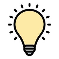 Light bulb icon in flat line style representing ideas creativity and innovation ideal for inspiration problem-solving and knowledge concepts. vector
