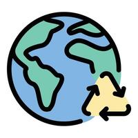 World Environment Day icon in flat line style representing environmental awareness sustainability and eco-friendly actions ideal for conservation climate action and green initiatives concepts. vector