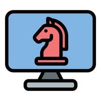 Trojan icon in flat line style representing malicious software hidden threats and cybersecurity risks ideal for data protection malware prevention and IT security concepts. vector