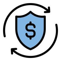 Insurance icon in flat line style representing financial protection security and risk management ideal for health life and property coverage concepts. vector