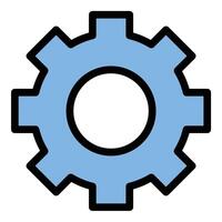 Setting icon in flat line style representing configuration customization and system preferences ideal for software tools and technical support concepts. vector