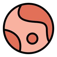 Planet icon in flat line style representing astronomy space and celestial bodies ideal for science exploration and cosmic concepts. vector