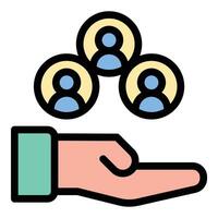 Responsibility icon in flat line style representing accountability duty and reliability ideal for ethics leadership and personal development concepts. vector
