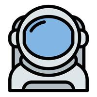Astronaut icon in flat line style representing space exploration adventure and science ideal for astronomy technology and futuristic concepts. vector