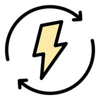 Renewable energy icon in flat line style representing sustainable power sources eco-friendly solutions and environmental conservation ideal for green energy solar wind and hydro concepts. vector