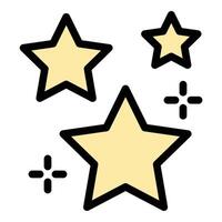 Stars icon in flat line style representing astronomy night sky and celestial bodies ideal for space exploration science and cosmic concepts. vector